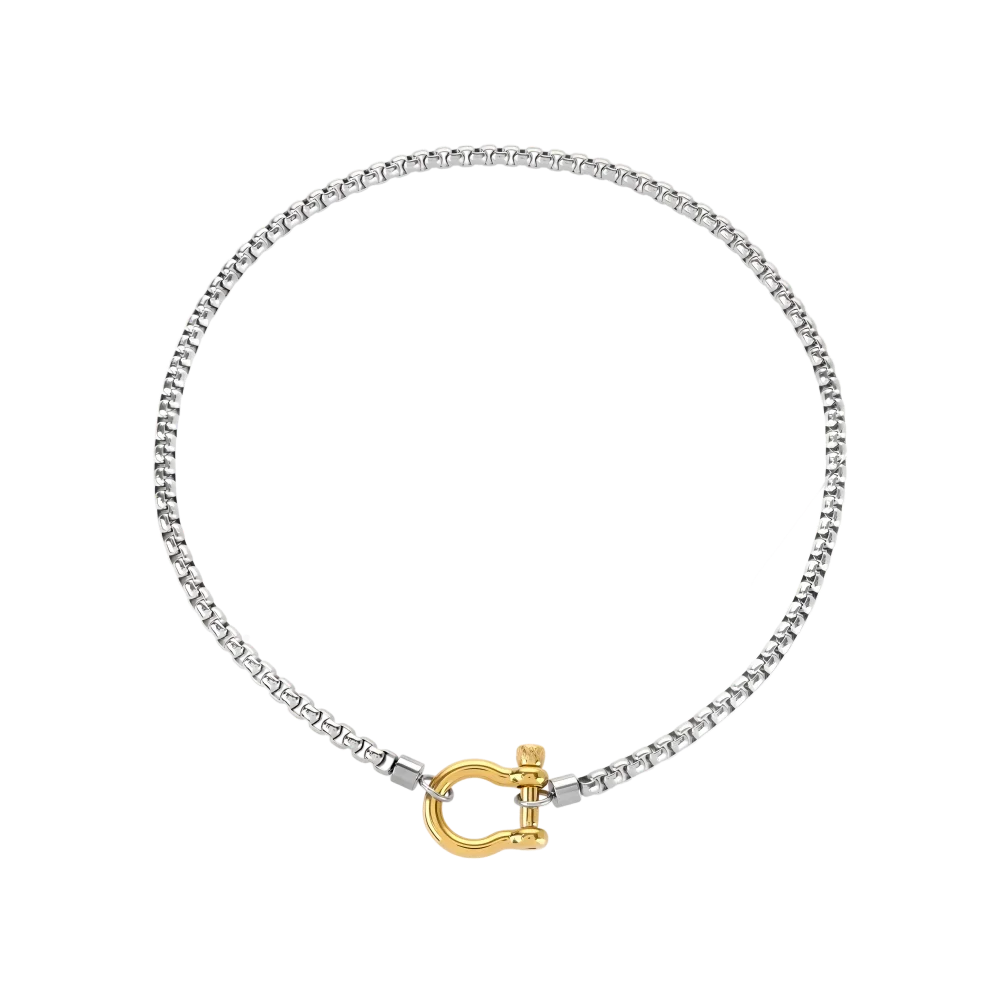 Lido two-tone horseshoe necklace