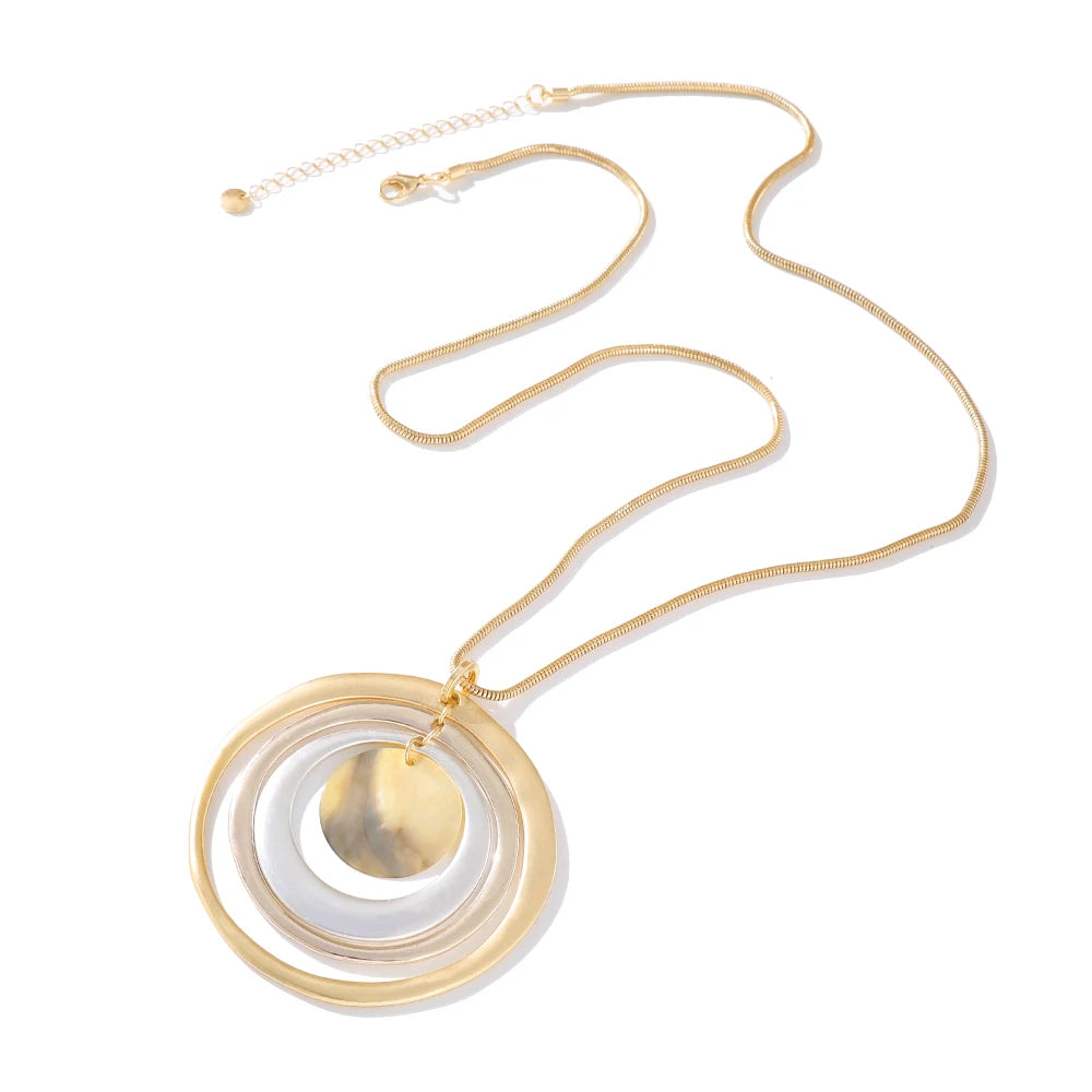 Linnea Layered Disc Necklace full chain and extender