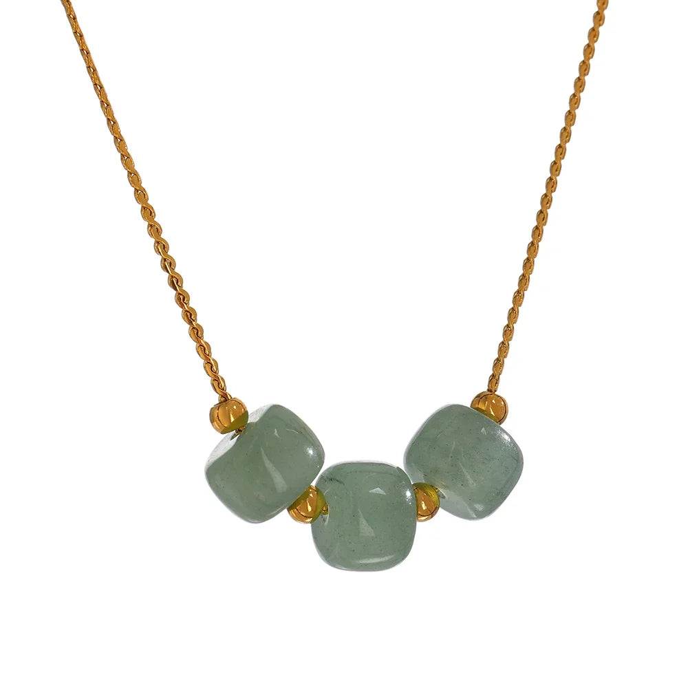 Juniper Aventurine Pendant Necklace in Green Aventurine