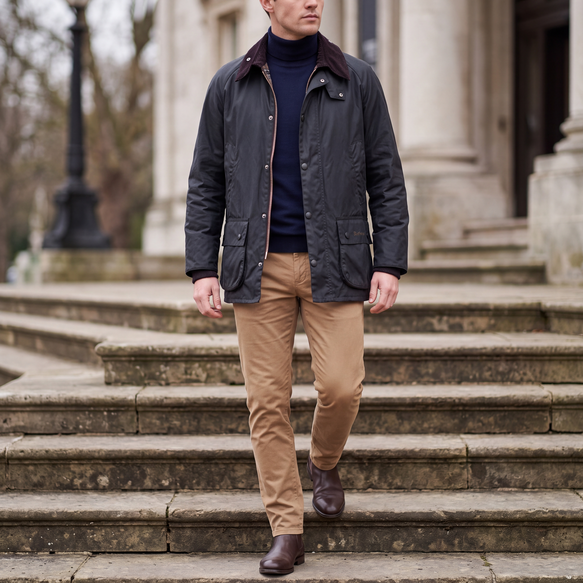 Bram Waterproof Trench Coat Black — lifestyle 3