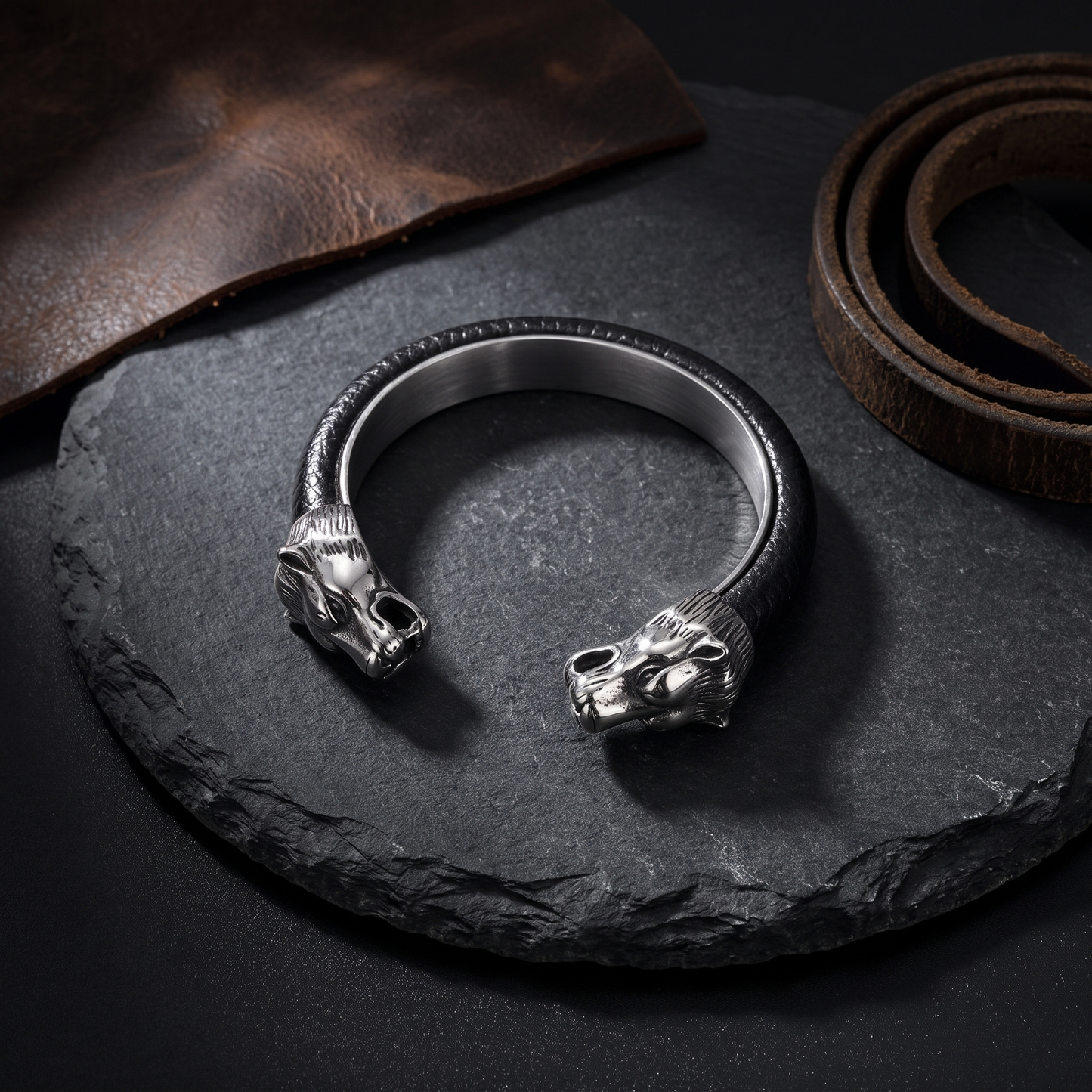 Maddox wolf cuff bracelet silver tone