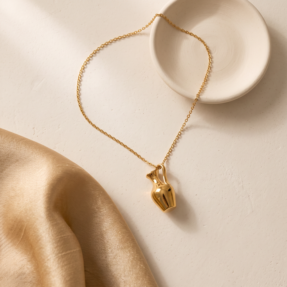 Ravello vase pendant necklace on a white background