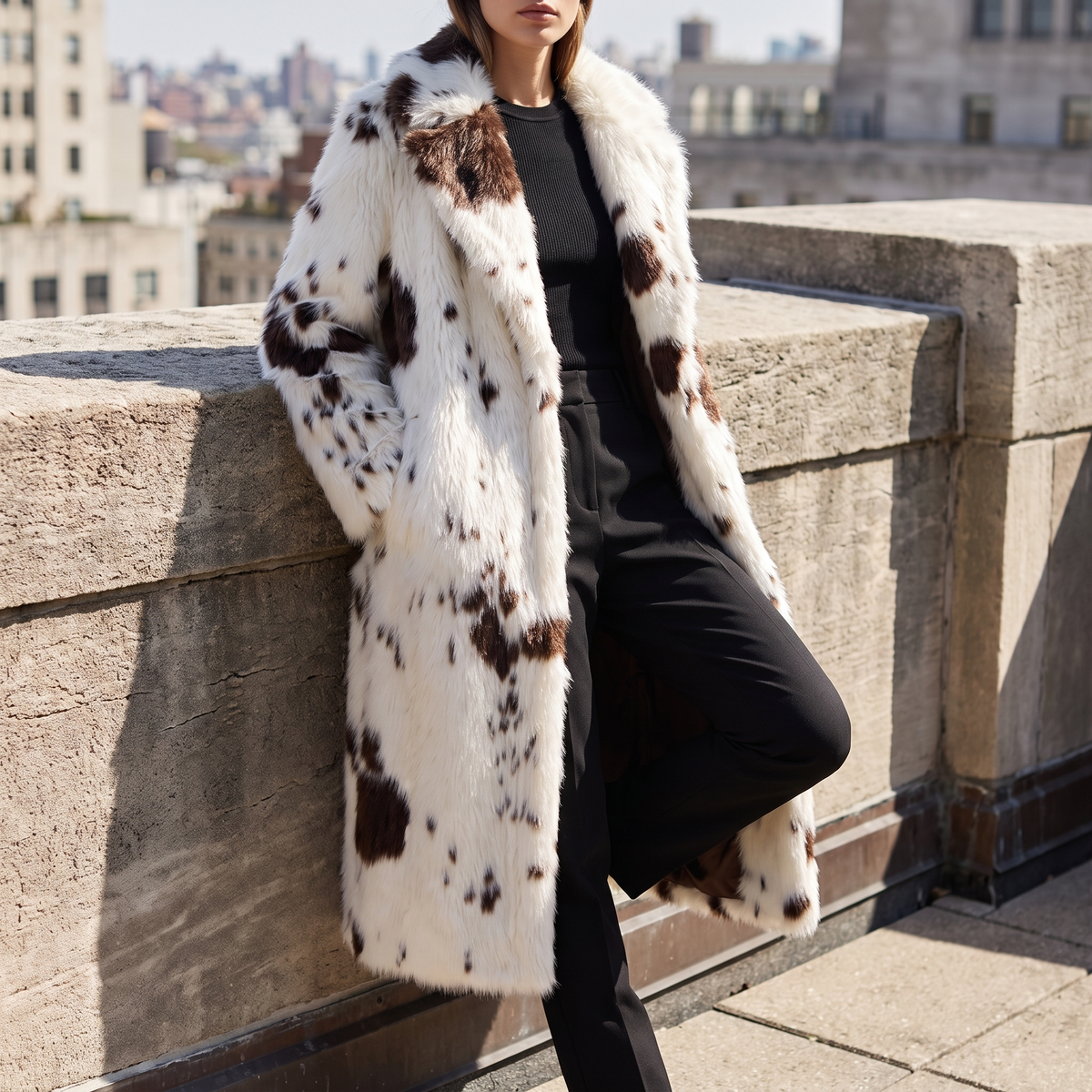 Rodeo Faux Fur Coat — on model
