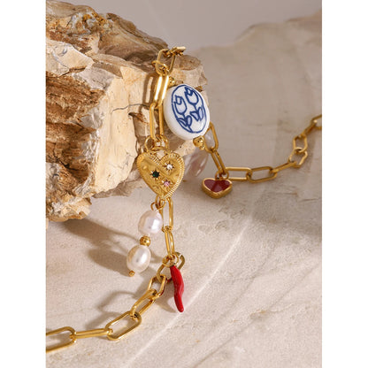 Cosima charm choker on stone