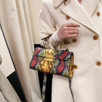 Serra snake-print bag worn on the shoulder