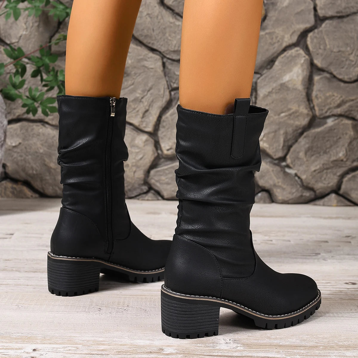 SOREN LEATHER MID-CALF BOOTS