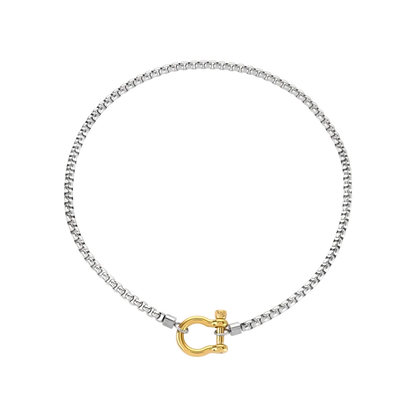 Lido two-tone horseshoe necklace