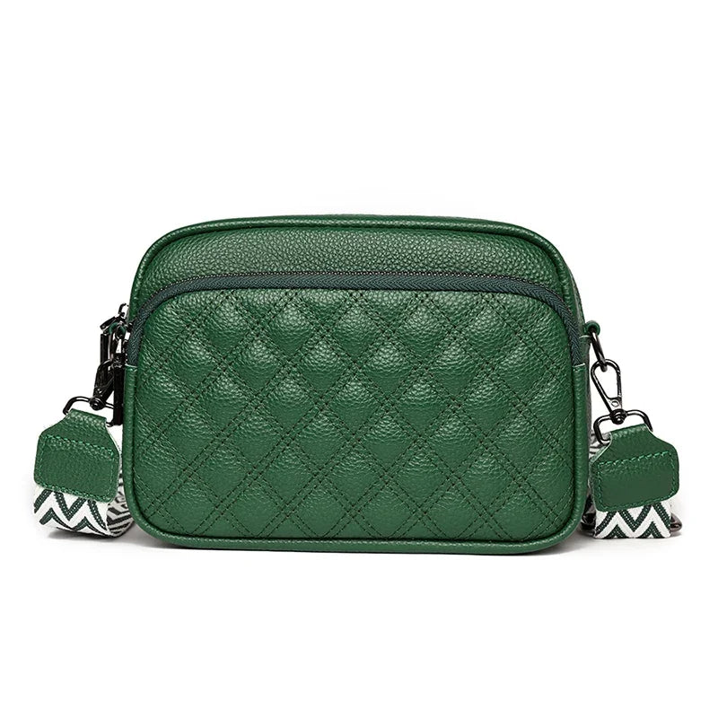 Wren genuine cowhide leather crossbody bag in Green
