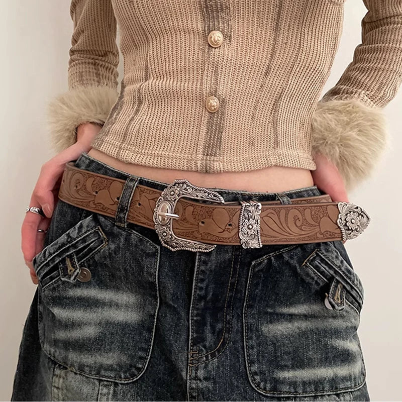 Cheyenne Engraved Buckle Belt