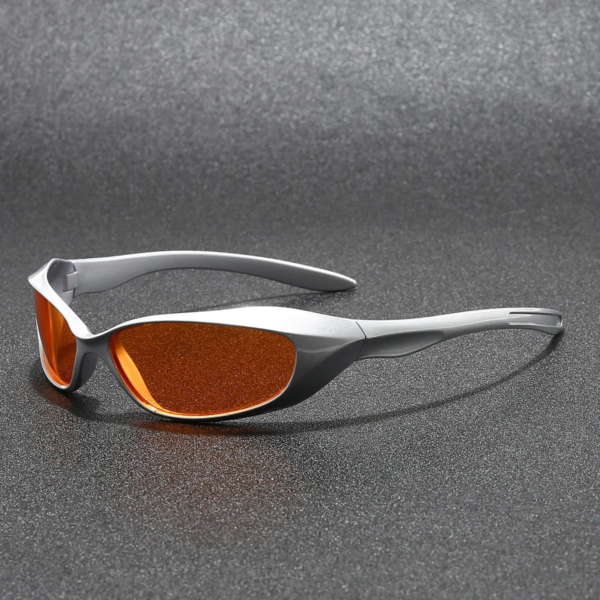 Axel Sport Wrap Sunglasses in Silver Amber