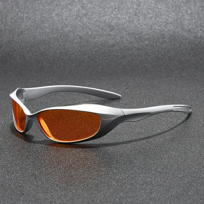 Axel Sport Wrap Sunglasses in Silver Amber