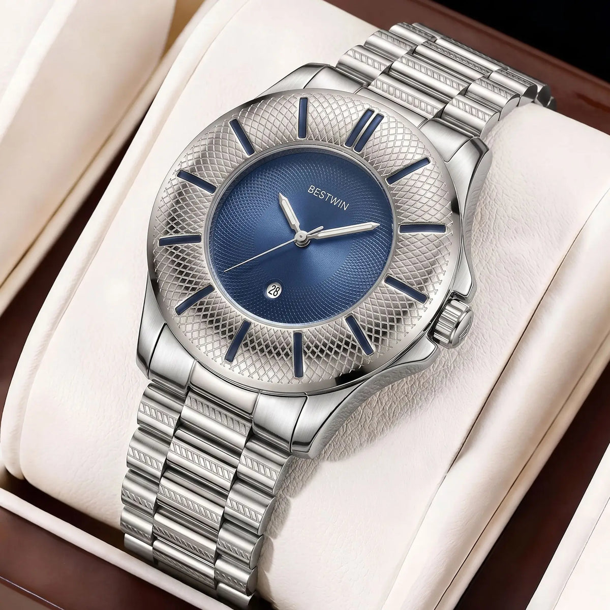 Foster Textured Bezel Watch