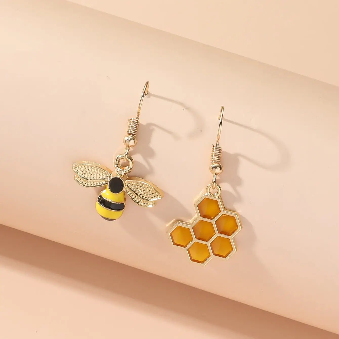 Willa Honeybee Drop Earrings gold hook wires