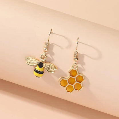 Willa Honeybee Drop Earrings gold hook wires