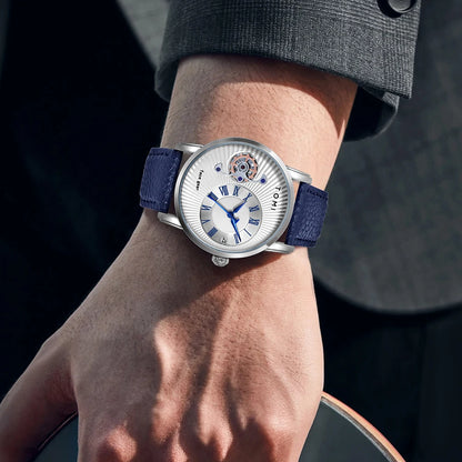 Grayson Minimalist Watch Set silver white dial worn on the wrist