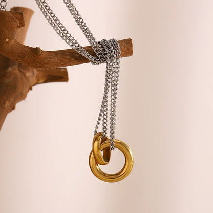 Duet necklace on driftwood