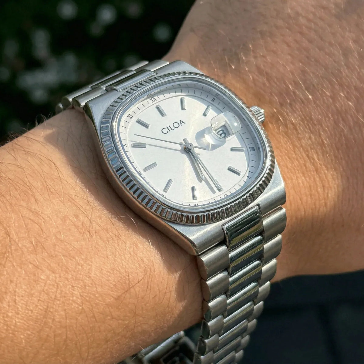 Archer Square Steel Watch