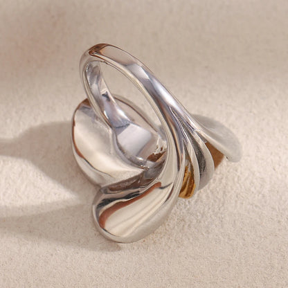 Flora Petal Cocktail Ring in silver and 18k gold PVD, back profile view