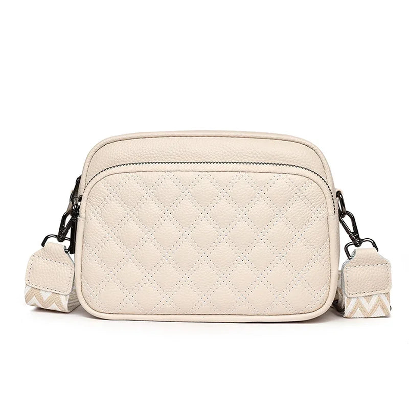 Wren genuine cowhide leather crossbody bag in Beige