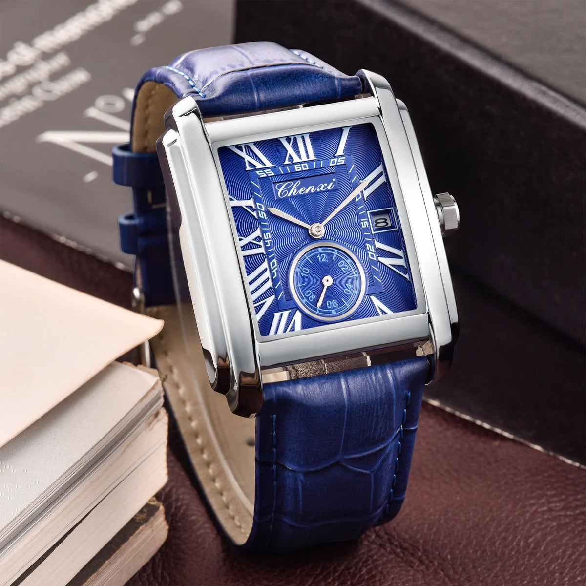 Truman Leather Rectangle Watch