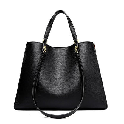 Delphine vegan leather tote in Black