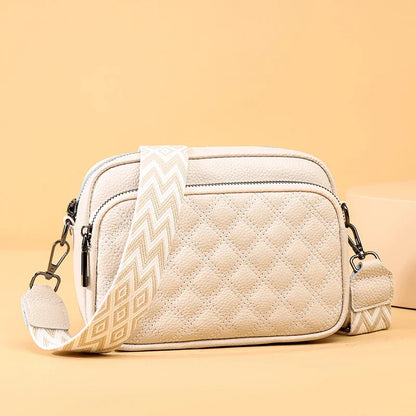 Wren genuine cowhide leather crossbody bag in Beige, styled