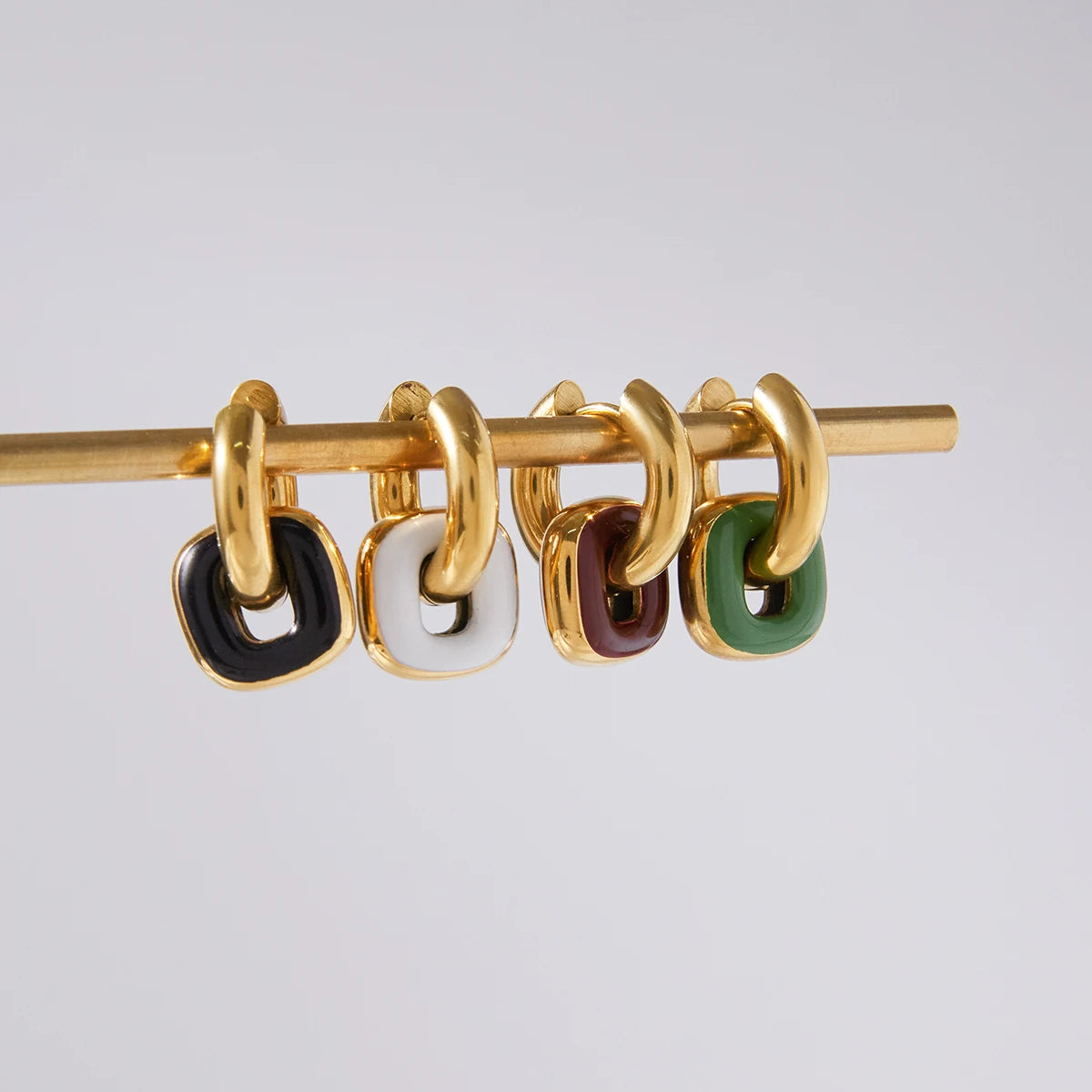 Noor enamel drop earrings - four colorways