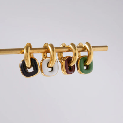 Noor enamel drop earrings - four colorways
