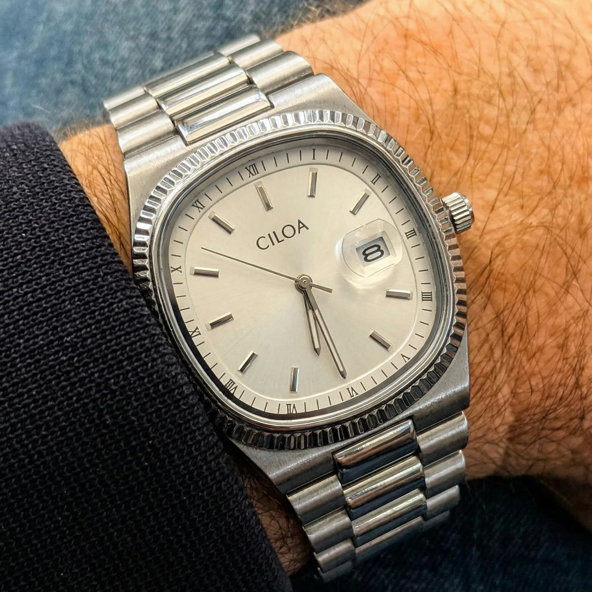 Archer Square Steel Watch