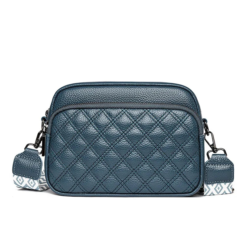Wren genuine cowhide leather crossbody bag in Blue