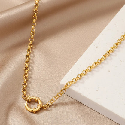 Rhodes gold chain necklace styled lifestyle
