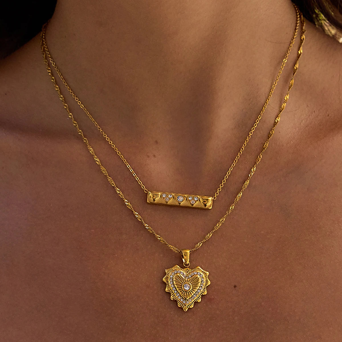 Juliette necklace on model