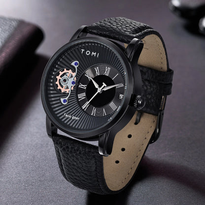 Grayson Minimalist Watch Set in black on a dark styled surface