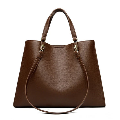 Delphine vegan leather tote in Light Brown