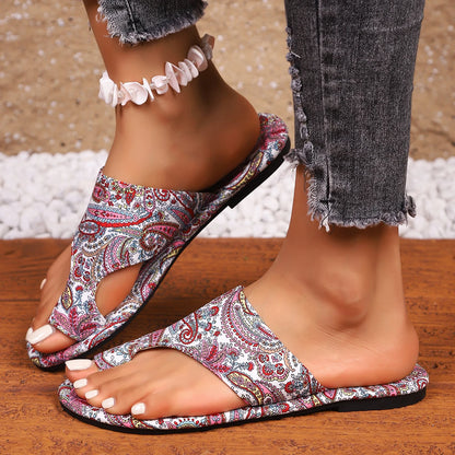 Marrakesh paisley toe-ring thong sandal