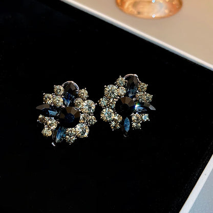 Sapphire Crystal cluster earrings