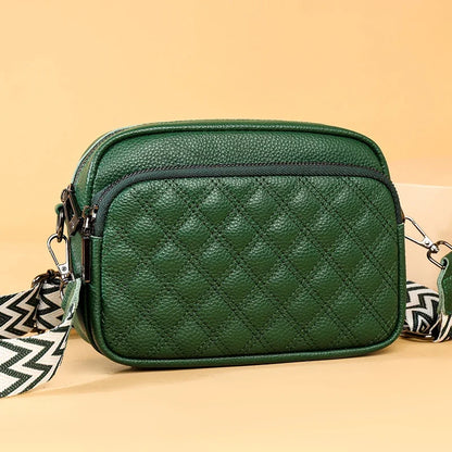 Wren genuine cowhide leather crossbody bag in Green, styled