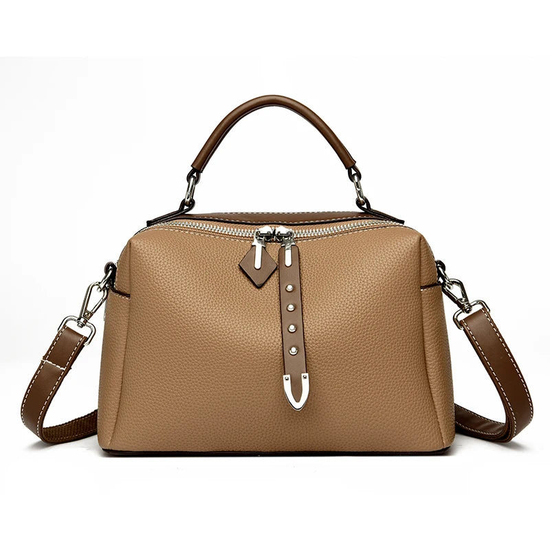 Genevieve tote in Dark Khaki