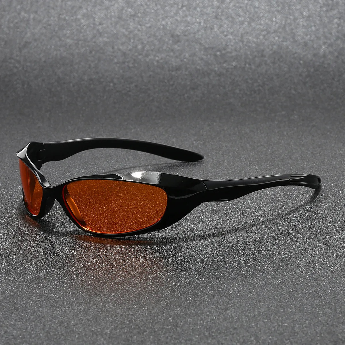 Axel Sport Wrap Sunglasses in Black Amber