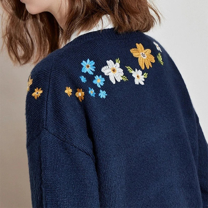 MARIBEL FLORAL KNIT CARDIGAN