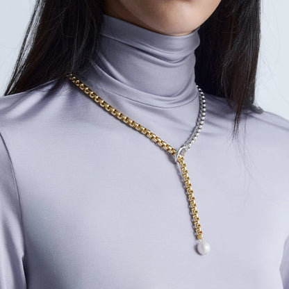 Novella Pearl Lariat Necklace
