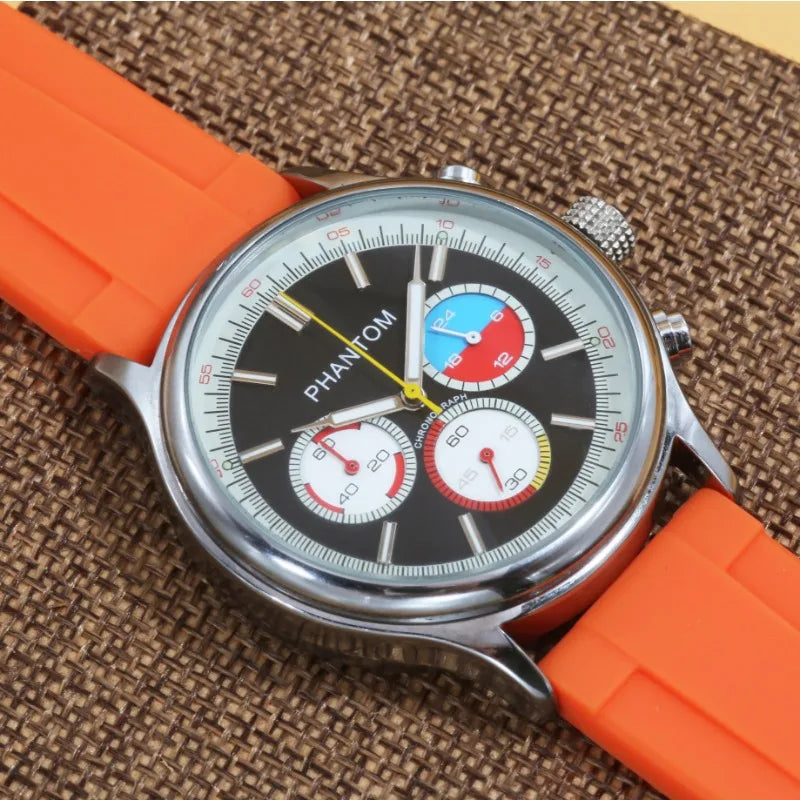 Corsa Racing Chronograph Watch top down view of the chronograph subdials