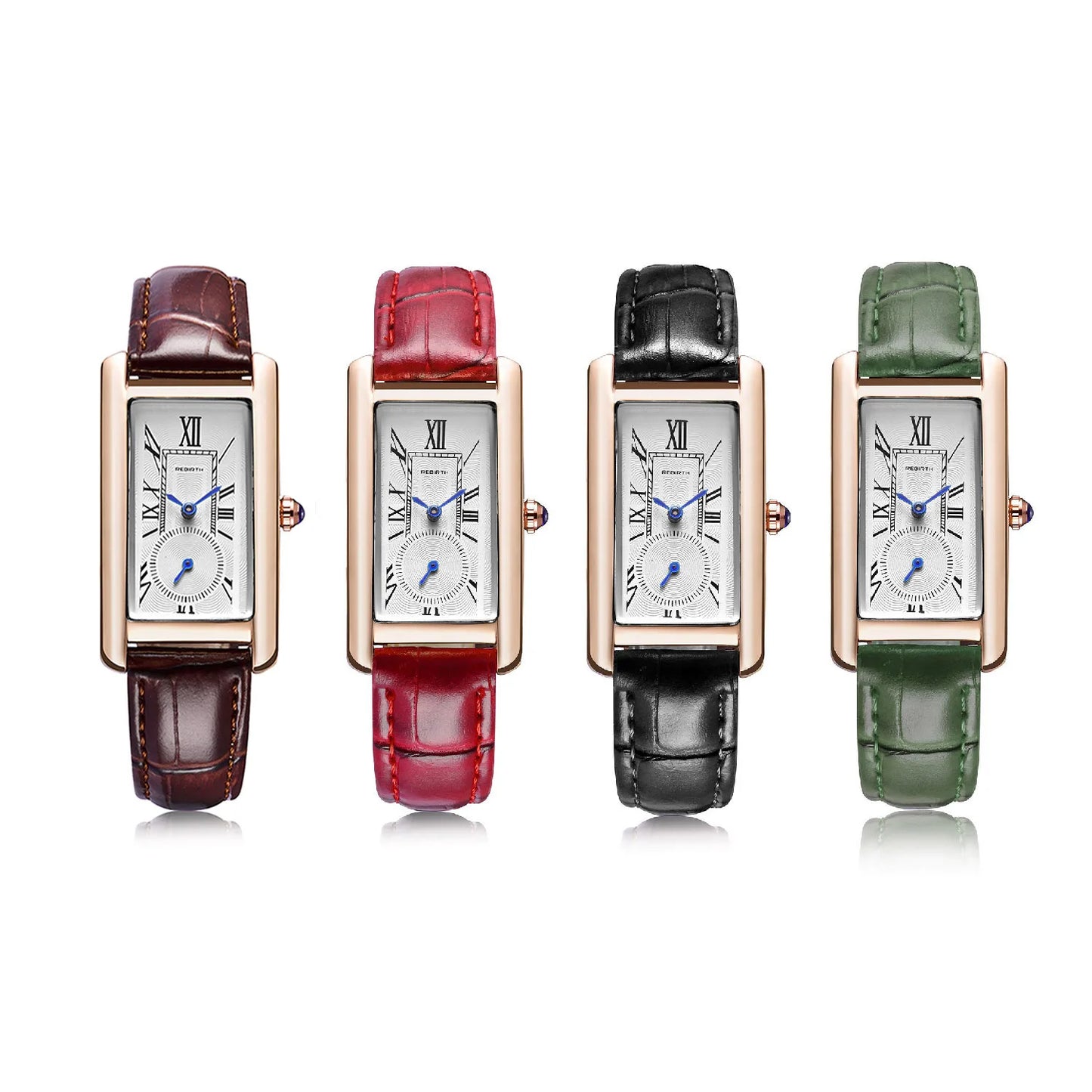 Marlow Rectangular Leather Watch