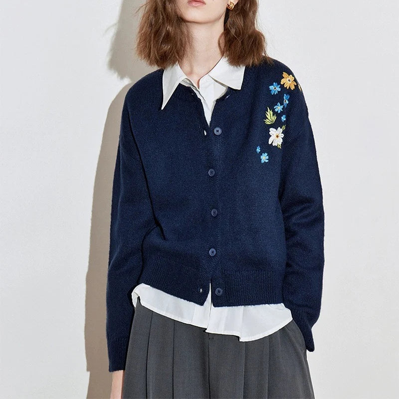 MARIBEL FLORAL KNIT CARDIGAN