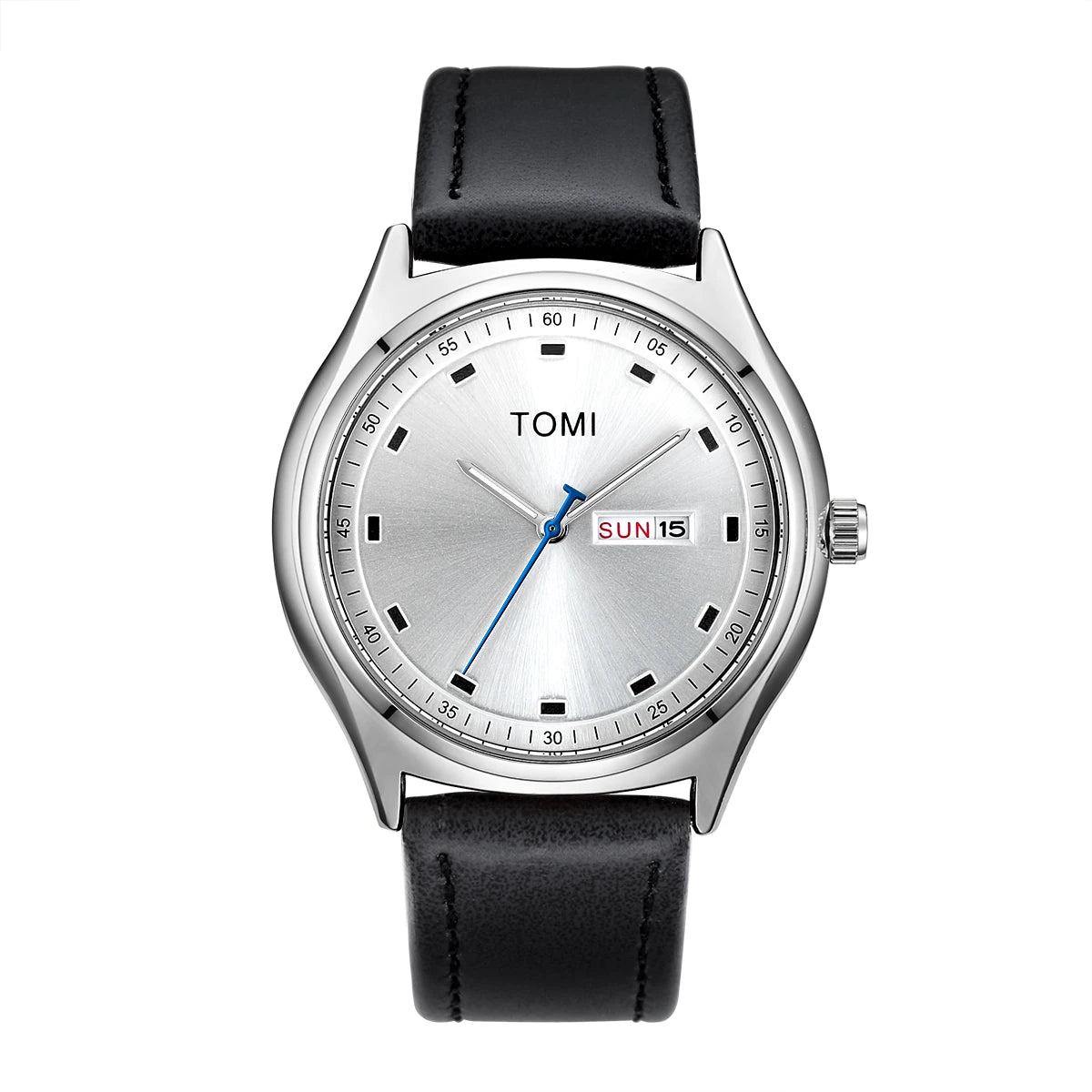 Emerson Minimalist Calendar Watch in Silver / Black