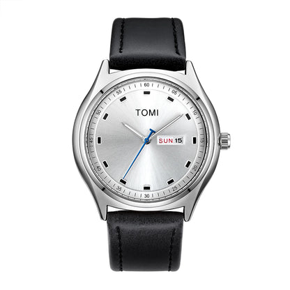 Emerson Minimalist Calendar Watch in Silver / Black