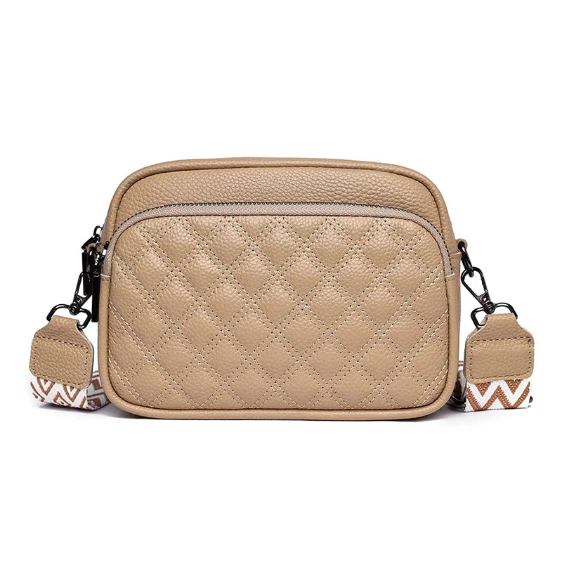 Wren genuine cowhide leather crossbody bag in Khaki