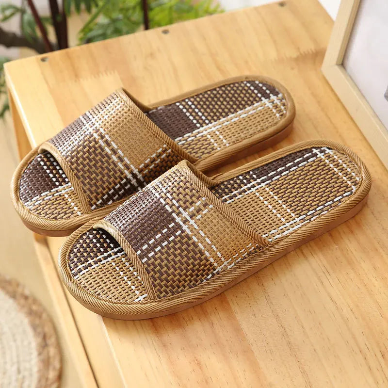 Palma woven plaid slides