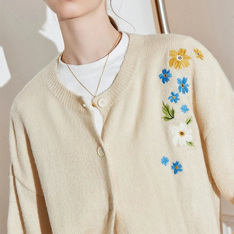 MARIBEL FLORAL KNIT CARDIGAN