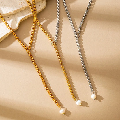 Novella Pearl Lariat Necklace